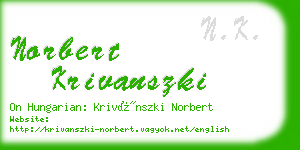 norbert krivanszki business card